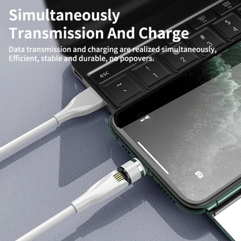 Kabel data Type C Fast charging 540° Qc 3.0 support transfer data