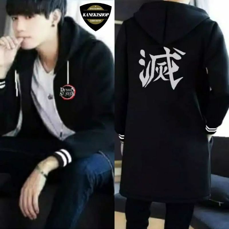 Jaket Jubah Anime Kimetsu No Yaiba - Black