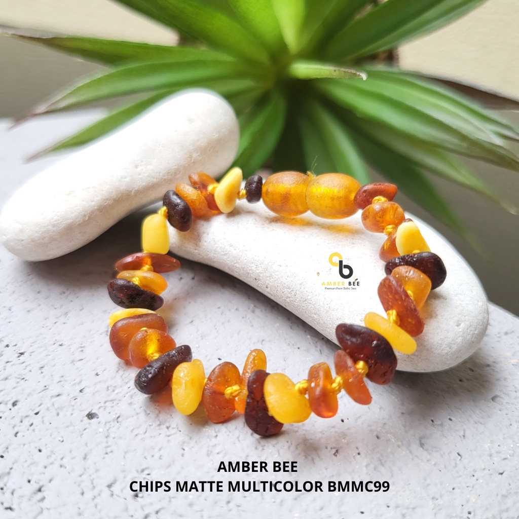 PROMO Gelang Amber Bayi Anak Balita Premium Matte Multicolor Chips BMMC99 By Amber Bee