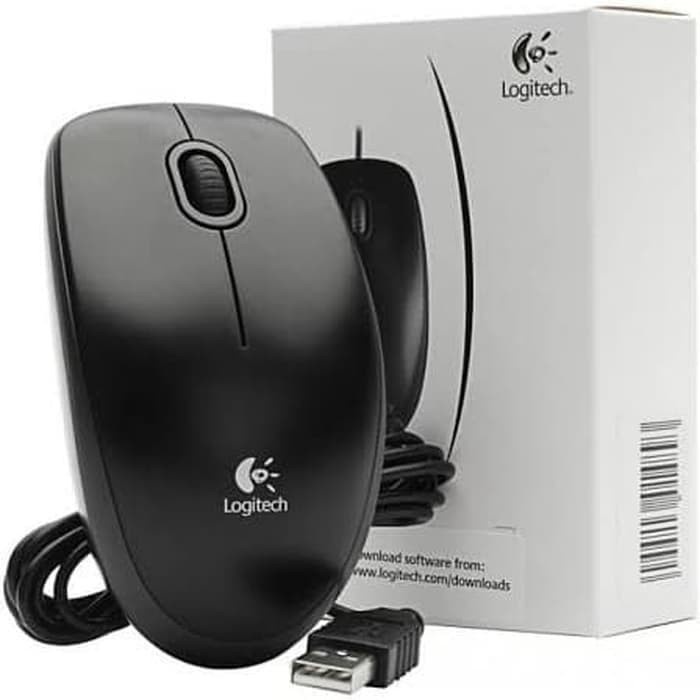 Mouse Logitech B100 OPTICAL USB ORIGINAL - Hitam