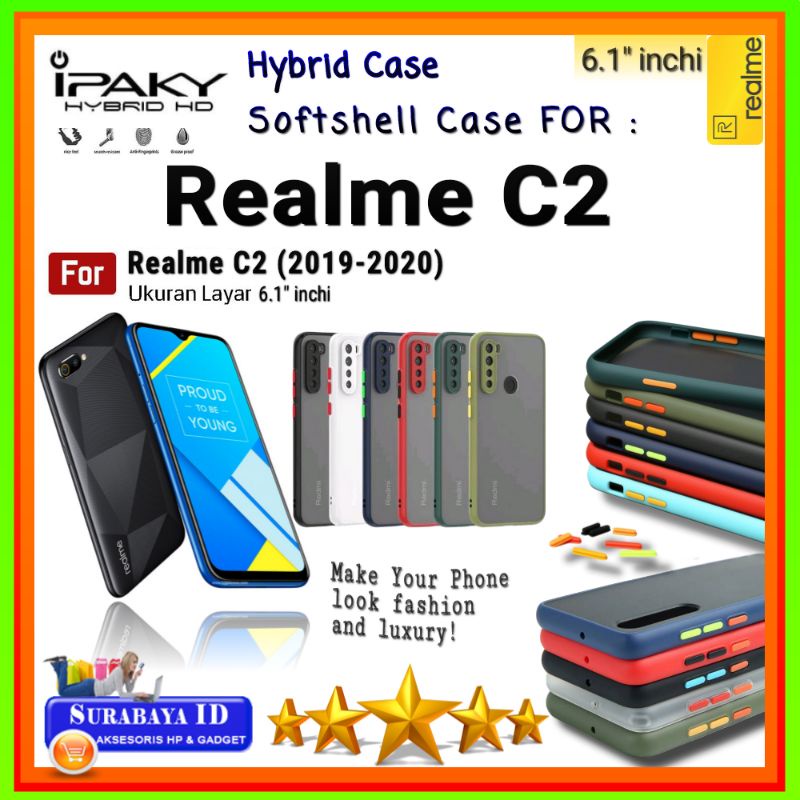 Casing Case Realme C2 (6.1"inchi) | Soft Case iPaky/HYBRID Realme C2 (2019-2020)