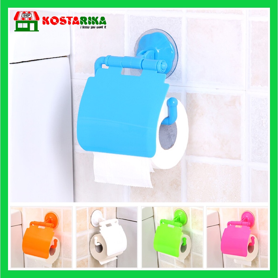 KOSTARIKA Tempat Tisu TISSUE GULUNG Toilet Roll Kamar Mandi WC Toilet Roll Tissue Vacuum Dinding