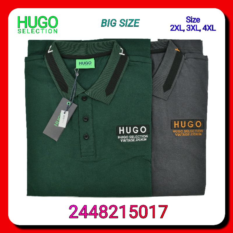 Kaos Kerah Pria Hugo Selection Big Size Jumbo 2448215017 Lengan Pendek