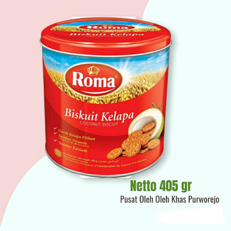 Roma biskuit kelapa 405 gr kaleng