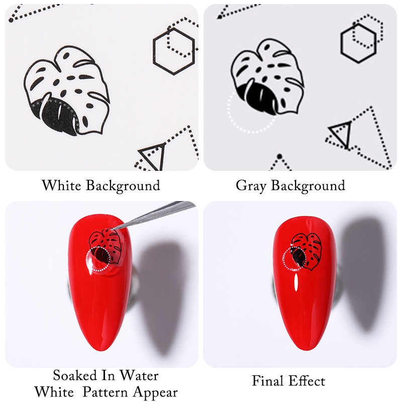 Harunouta Stiker Decal Transfer Air Motif Buah / Bunga / Daun Untuk Dekorasi Nail Art / Kutek Gel UV