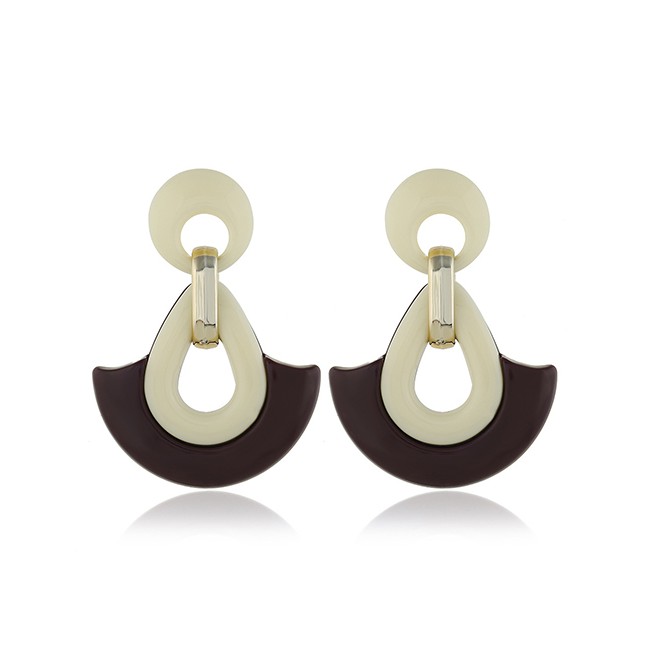 LRC Anting Tusuk Fashion Green Water Drop Resin Earrings F5265X