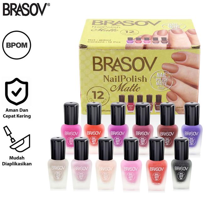 BRASOV Kutek Matte Combo 12 Pcs Nail Polish Matte XX-CT