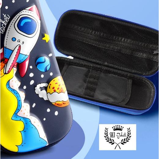 

☈ Tempat pensil Kotak pensil smiggle Lookalike 3D Hardcase Waterproof - Rocket Biru Tua ֍