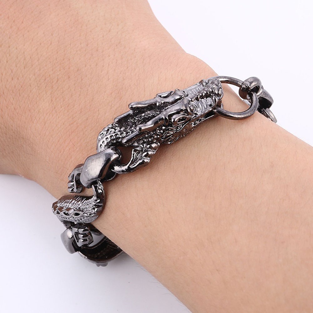 Male Vintage Bijoux Chain Punk Bangles High Quality Fashion Men's Bracelets Jewelry Chinese Dragon S