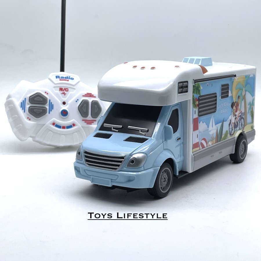 Mainan Mobil Remote Control Camping Van Mobil Camping Skala 1:32