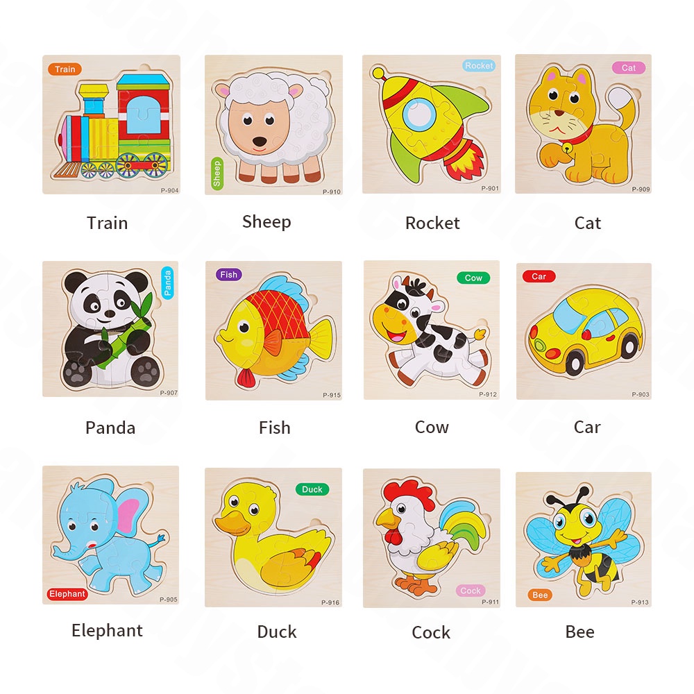 Halobaby Puzle Kayu Edukasi Anak / Jigsaw Mainan Edukasi Anak/Mainan Puzzle Kayu Anak/Wooden Toys