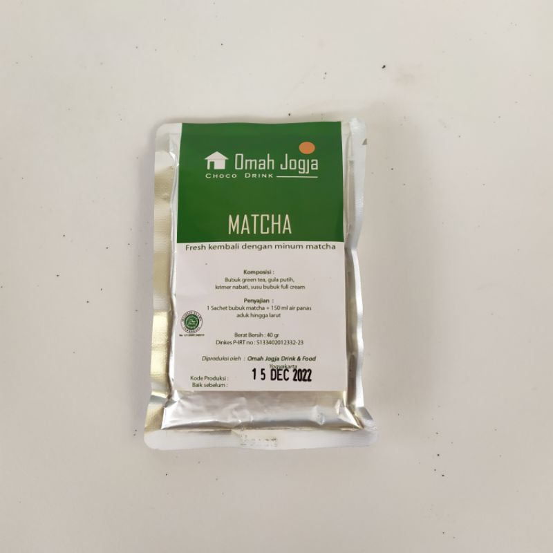 

Omah Jogja Matcha Green Tea Drink 40 gram Minuman Teh Hijau Free Bubble Wrap Packing Kardus Gratis Paking Halal MUI Greentea Bubuk Powder Premium Latte Japanese Japan Murni Original Rasa