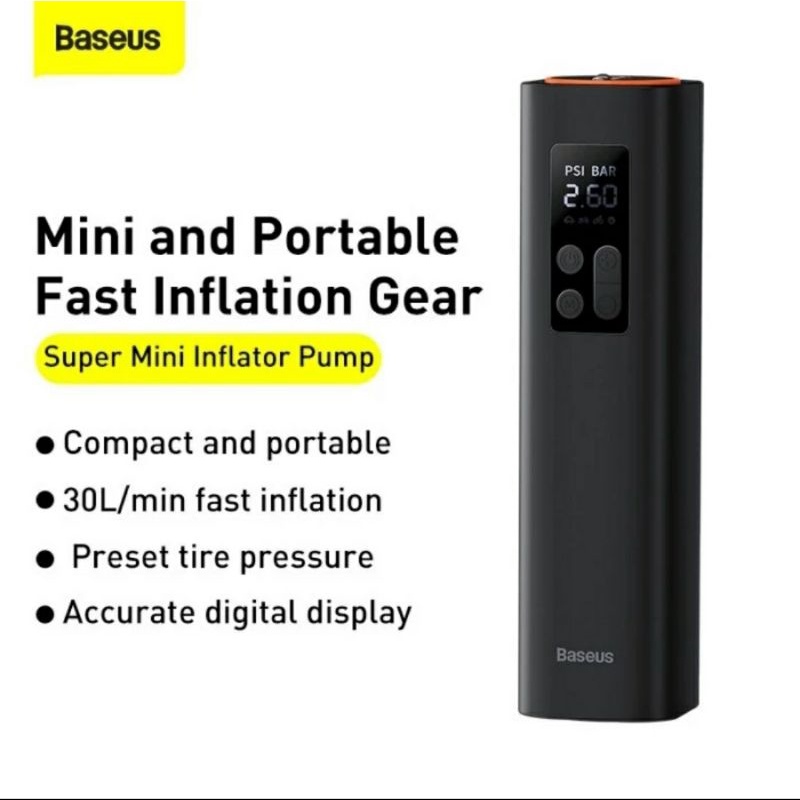 Pompa Mobil Portable Baseus Mini Inflator Pump Original