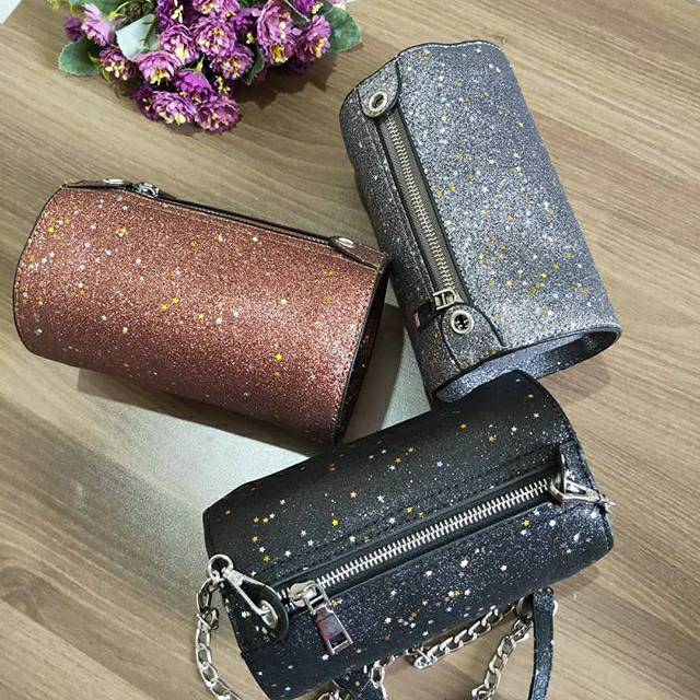 ready cod Tas wanita silinder payet tas impor handbag  harga murah  selempang terbaru 2021