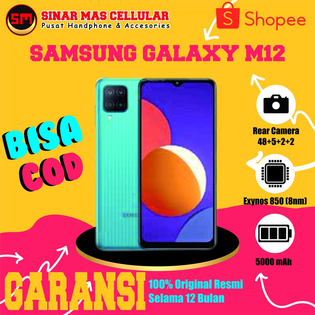 Samsung Galaxy M12 Ram 3/32 GB dan 4/64 GB