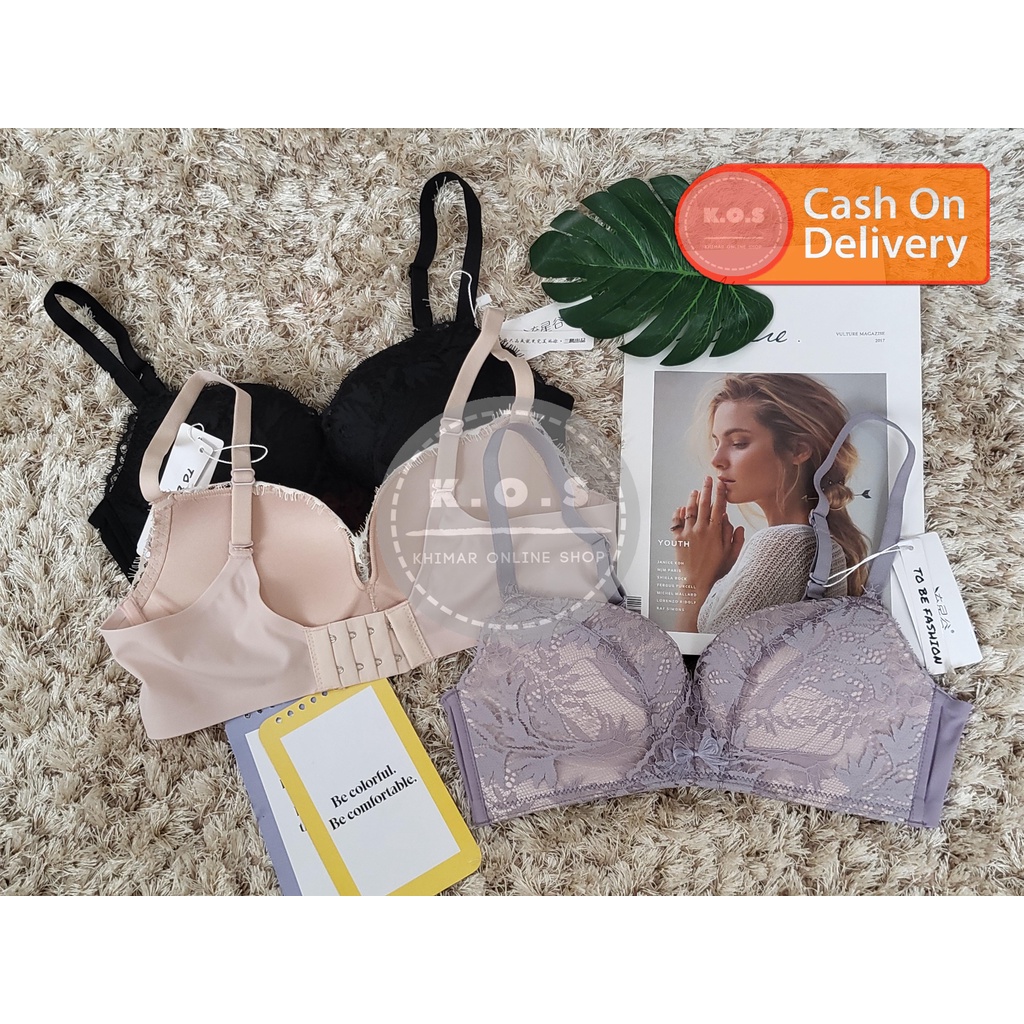 Bra bh busa tipis kombinasi lace cantik kait 2 size 34-38