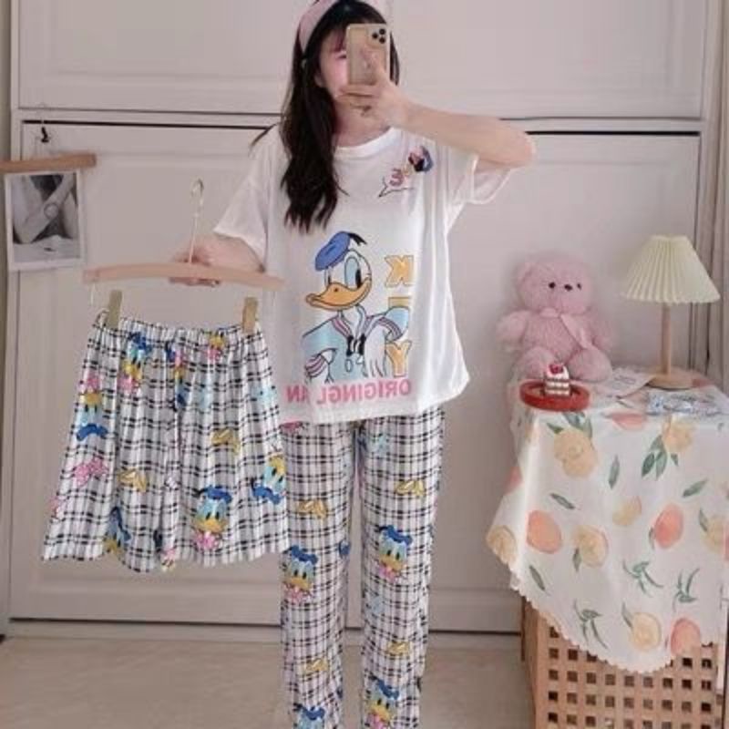 MDLV ~ BAJU TIDUR SET 3IN1 DONALD ORIGINAL WHITE BAJU TIDUR IMPORT CEWEK BEST SELLER PIYAMA DEWASA IMPORT