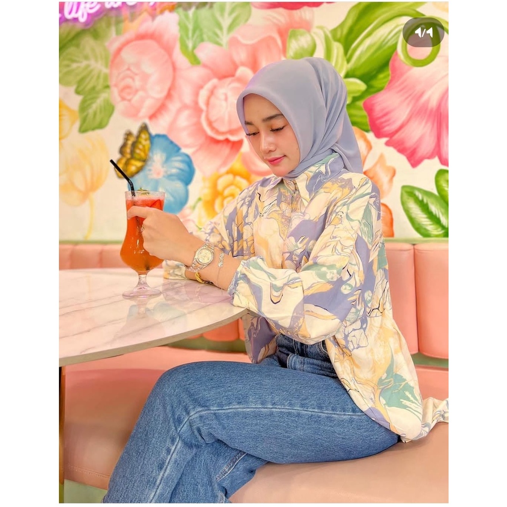 KEMEJA RAYON MOTIF OVERSIZE | KEMEJA MOTIF | KEMEJA RAYON OVERSIZE