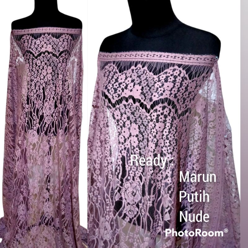 Promo 12.12 kain brokatmotif salur ,semi prancis putih,kain brukat,bakal kain kebaya