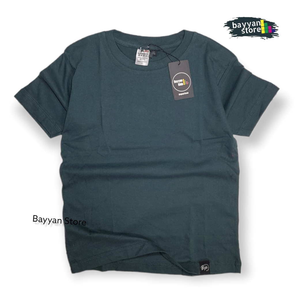 Bayyan Kaos Distro Anak Polos Umur 1 - 12 Tahun Cotton Soft 30s