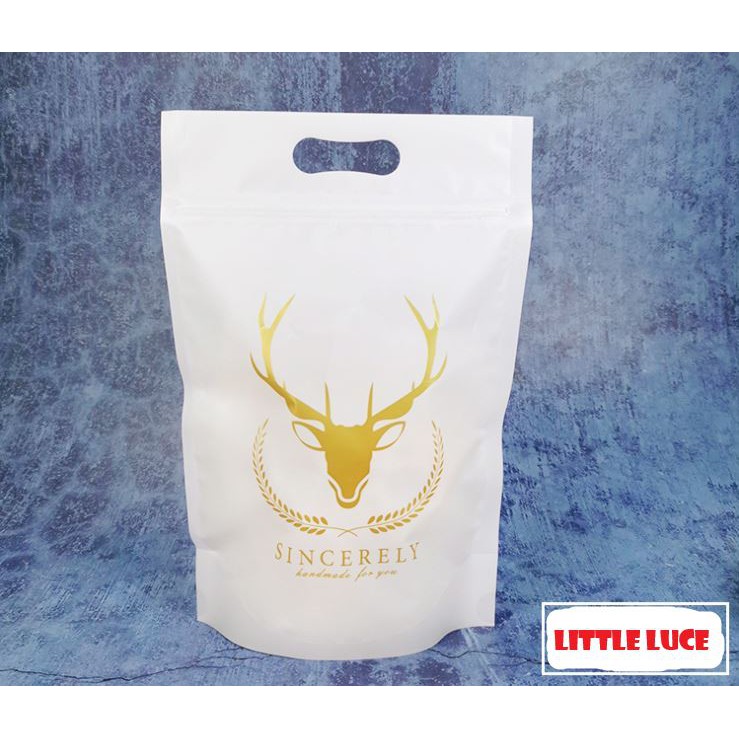 

Plastik Packaging Cookies Kue Permen Roti Zip Lock White Deer 15x22