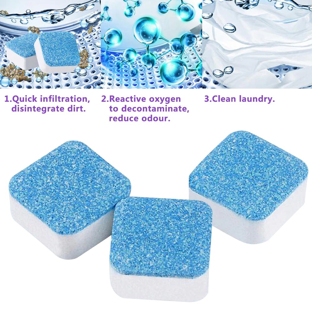 Bersih Mesin Cuci Sabun Penghilang Bau Anti Bakteri Tablet Pembersih Deep Cleaning Washing Machine GSPro