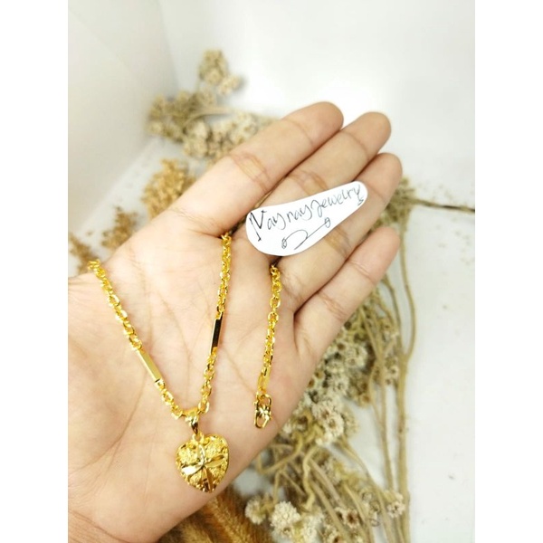 TOP 1 kalung medan balok love ukir uk 45 cm ( paling murah warna mirip emas 24k)