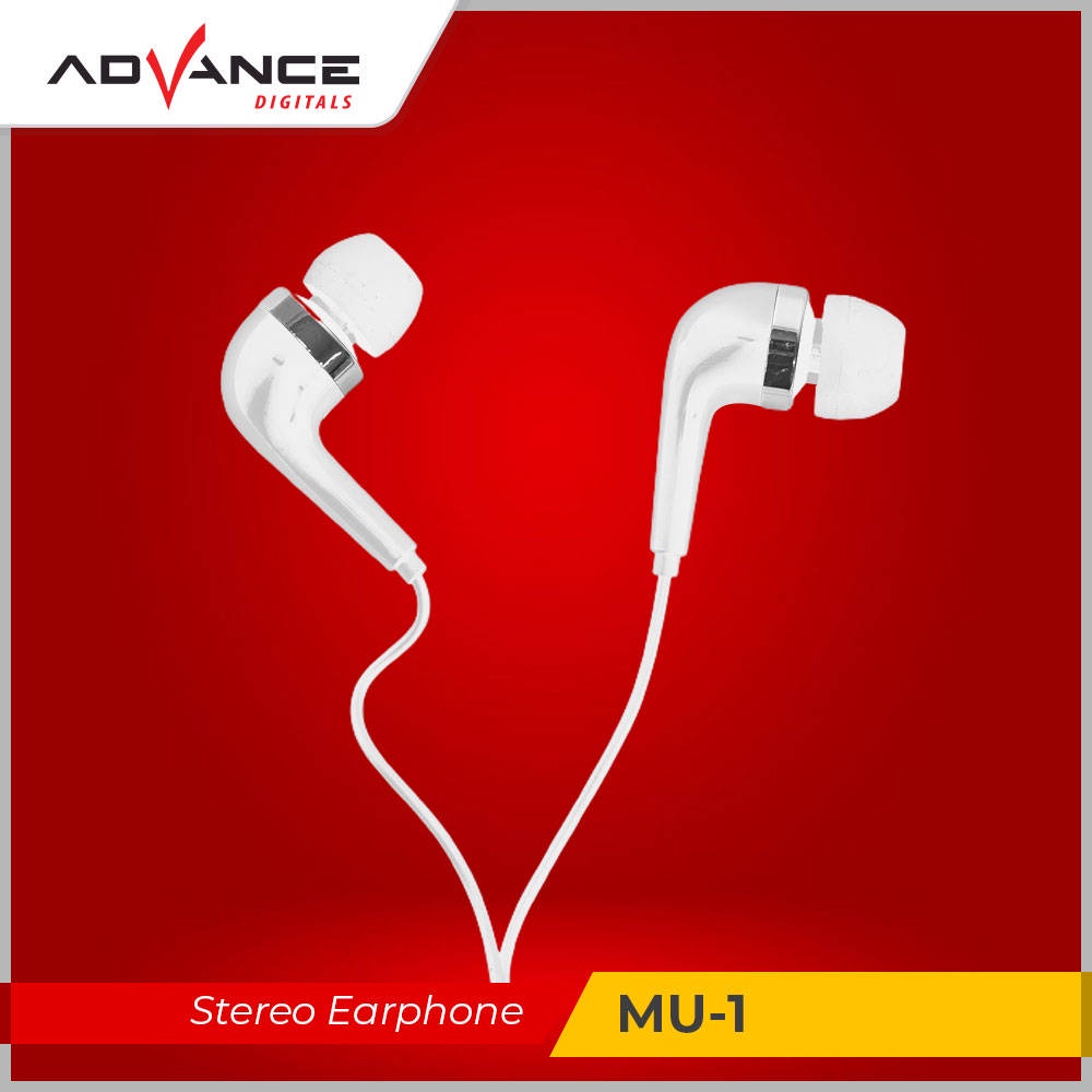 Advance 100% Ori Advance HIFI Stereo Earphone 1.2M Kabel Powerful Sound MU01 |Garansi Resmi Advance 1 Tahun |