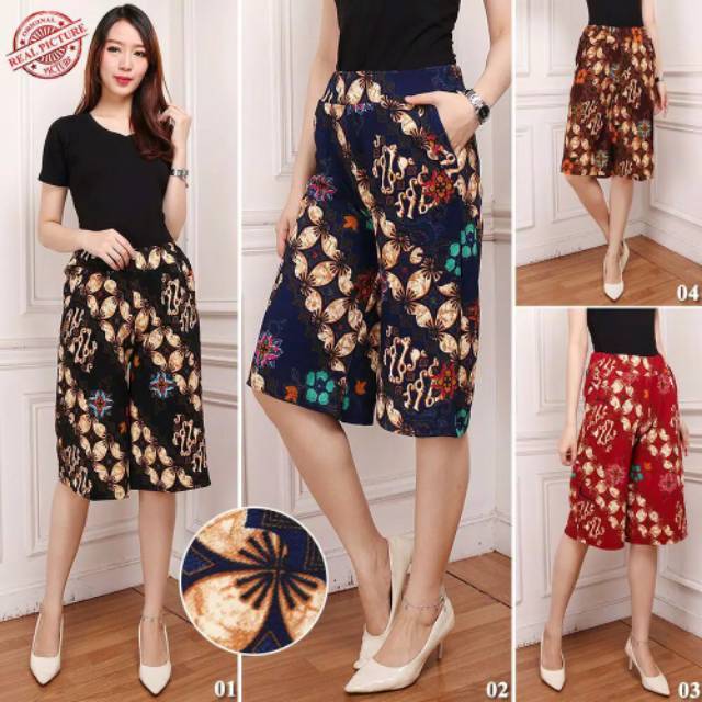 KULOT 7/8 JUMBO BAHAN KATUN STRETCH MOTIF BATIK KULOT BATIK