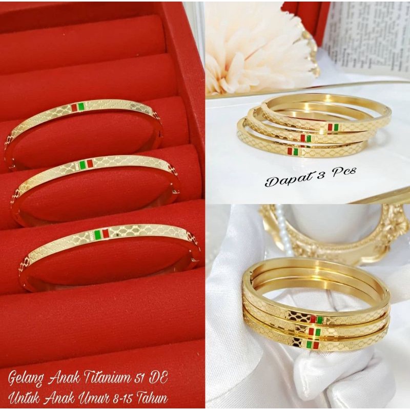 GELANG TITANIUM GUCCI GOLD/TITANIUM GOLD