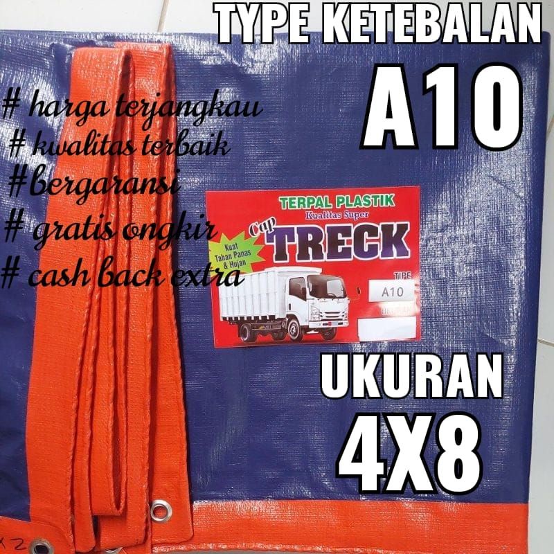 TERPAL PLASTIK A10 UKURAN 4x8 meter merk TRECK