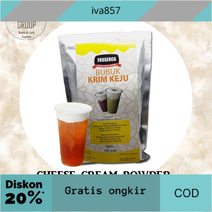 

PROMO CHEESE CREAM POWDER - Bubuk Krim Keju Topping Minuman - 500gr GRATIS ONGKIR