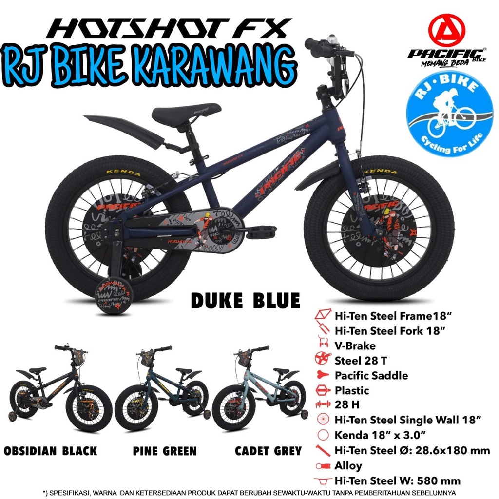 SEPEDA ANAK LAKI LAKI BMX HOTSHOT FX 3.0 12&quot; 16&quot; 18″