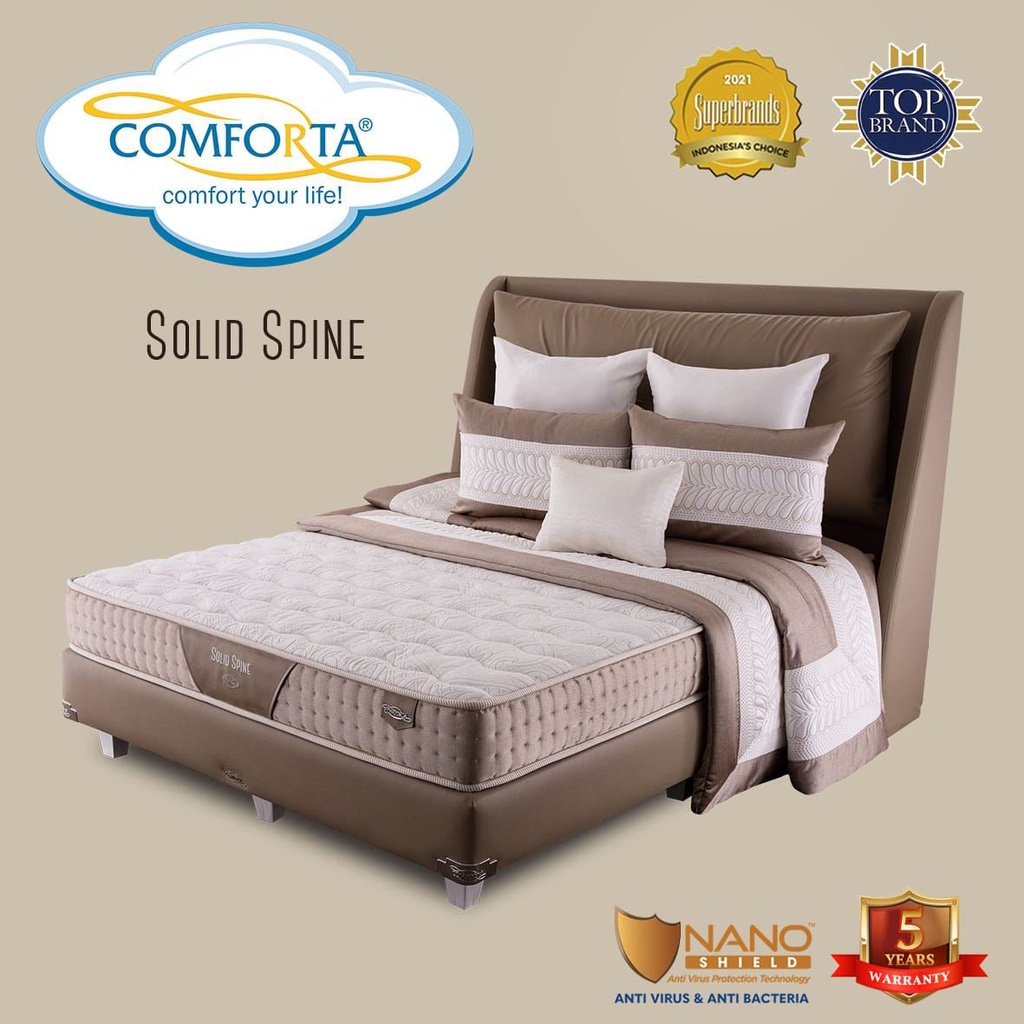 Spring Bed SET Solid Spine Comforta Promo Murah Ready Makassar Springbed bedset garansi pegas 12 tah