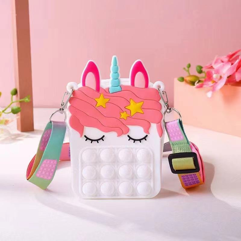 DODORY DDR1441 Tas Pop It Jelly Rubber Tas Selempang Anak Tas Pop It Unicorn