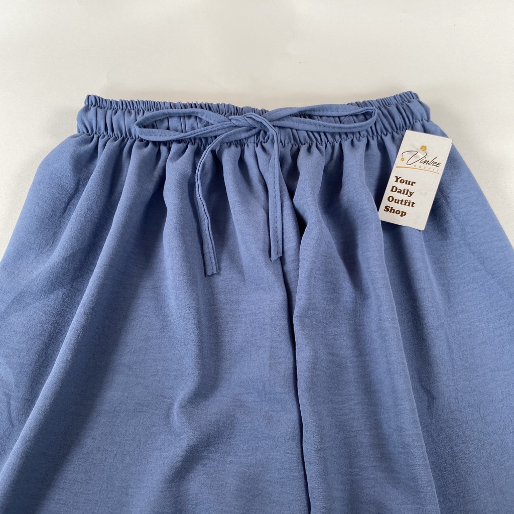 VIOLET HIGHWAIST LOOSE PANTS KULOT CRINCLE AIRFLOW-Denim