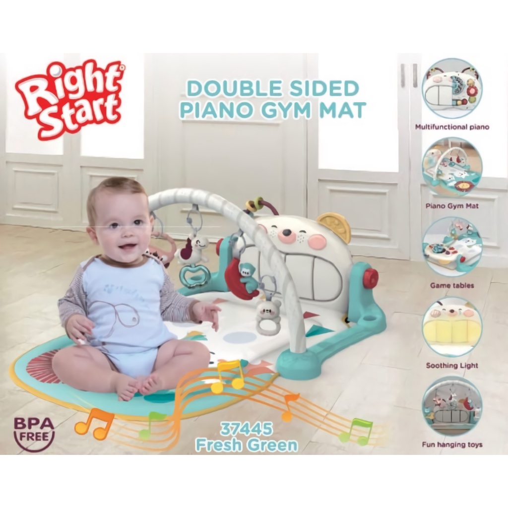 Right Start Double Sided Piano Gym Mat Musical Playgym - Mainan Karpet Anak Bayi Lampu Dan Musik-1