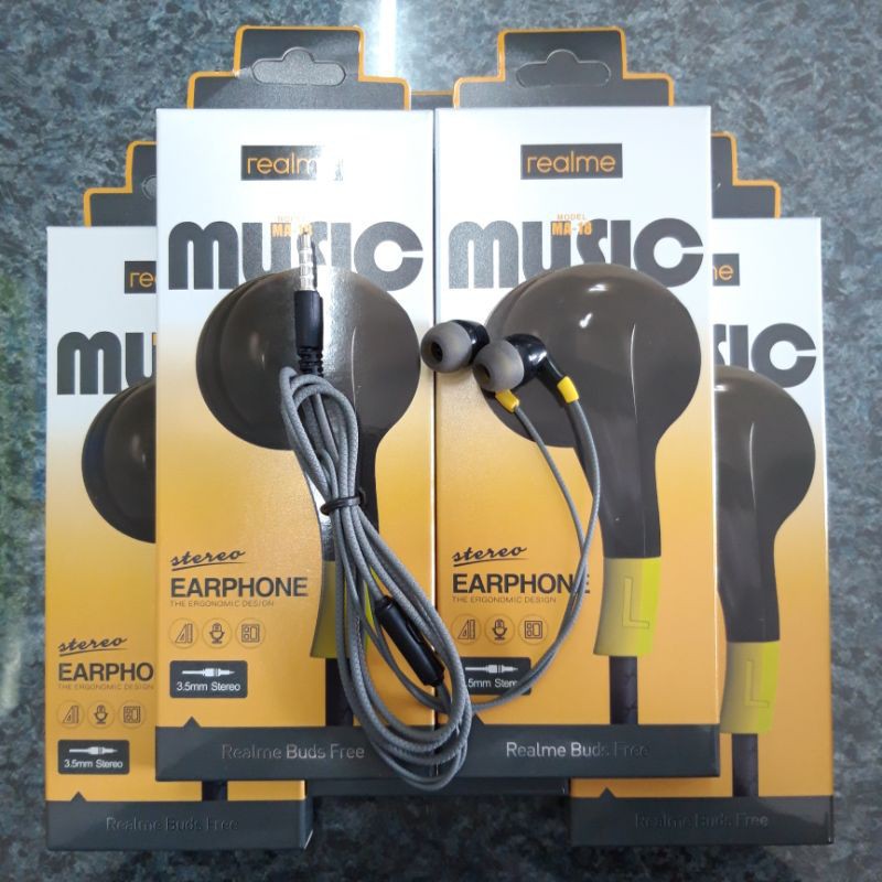 Headset Realme Wired SK-MA18 Universal Earphone Super Bass Bisa untuk Musik &amp; Telepon