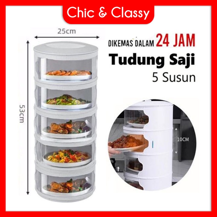 4/5 SUSUN WARNA || Tudung Saji 5 Tingkat Food Storage 5 Layer / 4 Layer / Rak Penyimpanan Makanan 4 