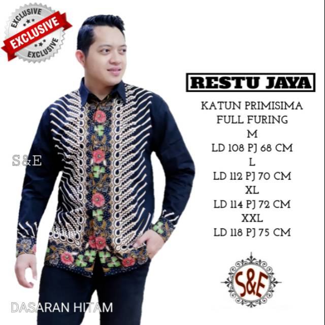 Kemeja Batik Lengan Panjang Exclusive RESTU JAYA Batik Lapis Furing Batik Terbaru