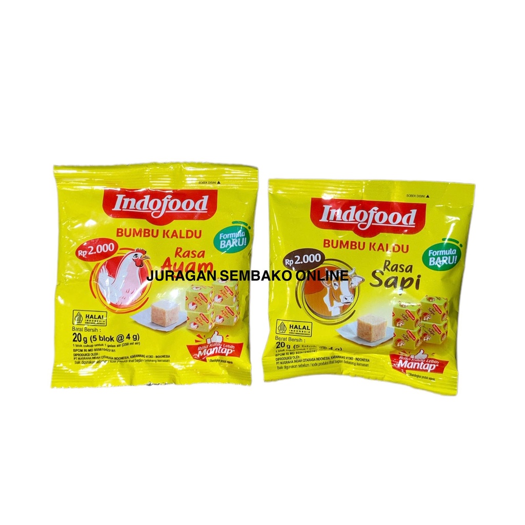 ( JSO) INDOFOOD BUMBU KALDU SAPI KALDI AYAM BLOK SASET PENYEDAP RASA SERBAGUNA HALAL 20GR