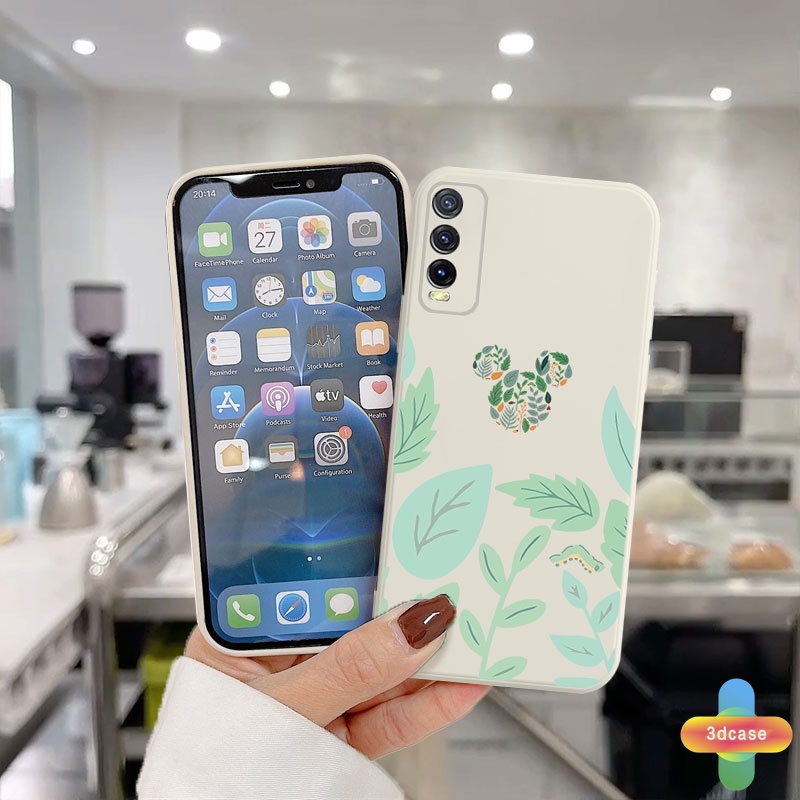 Soft Case VIVO Y12 Y12S Y20 Y91C Y21 2021 Y30 Y21S Y20S Y12i Y91 Y30i Y15S Y15A Y10 Y21T Y93 Y95 Y15 Y17 Y53 Y50 Y53S Y51 2020 Y51A Y33S Y1S Y11 Y31 Y20i Y91i Y90 Y51S Y12A A54 A15 A16 5 5i C3 C25 C12 A12 Cute Mickey Minnie Mouse Flower Anti-fall Case