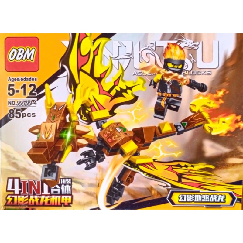 Lego ninjago naga dragon bersayap keren gagah besar + ninja minifigure Kay Jay Cole Lloyd 99799-4 bu