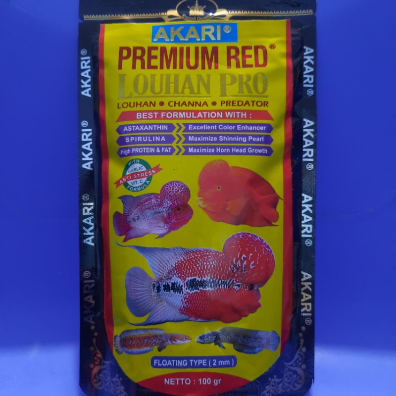 Pelet AKARI PREMIUM PRO 100gr akari premium louhan pro pakan chana pelet chana louhan oskar pbass