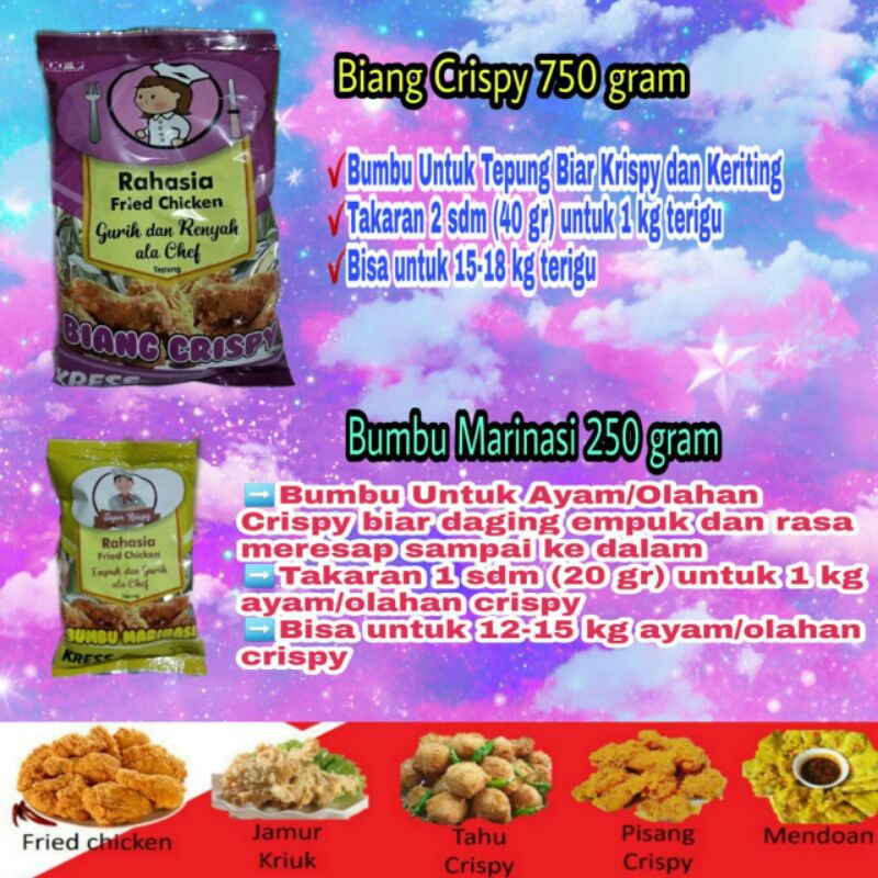 

Paket Biang Crispy dan Bumbu Marinasiku Alifa Food ukuran 750 gr dan 250 gr