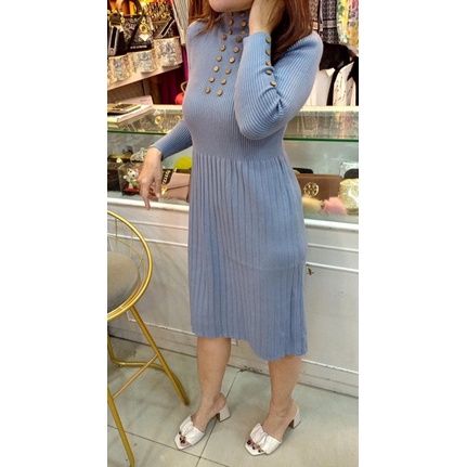 [ ButiqCollect ] Mini Dress Knited Korea A Line