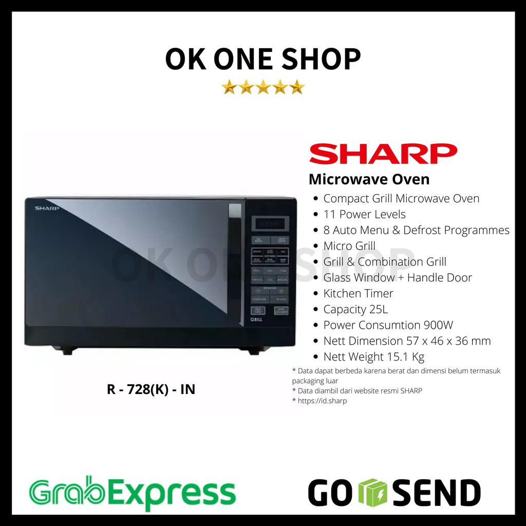 Sharp Microwave R-728(K)IN - Hitam