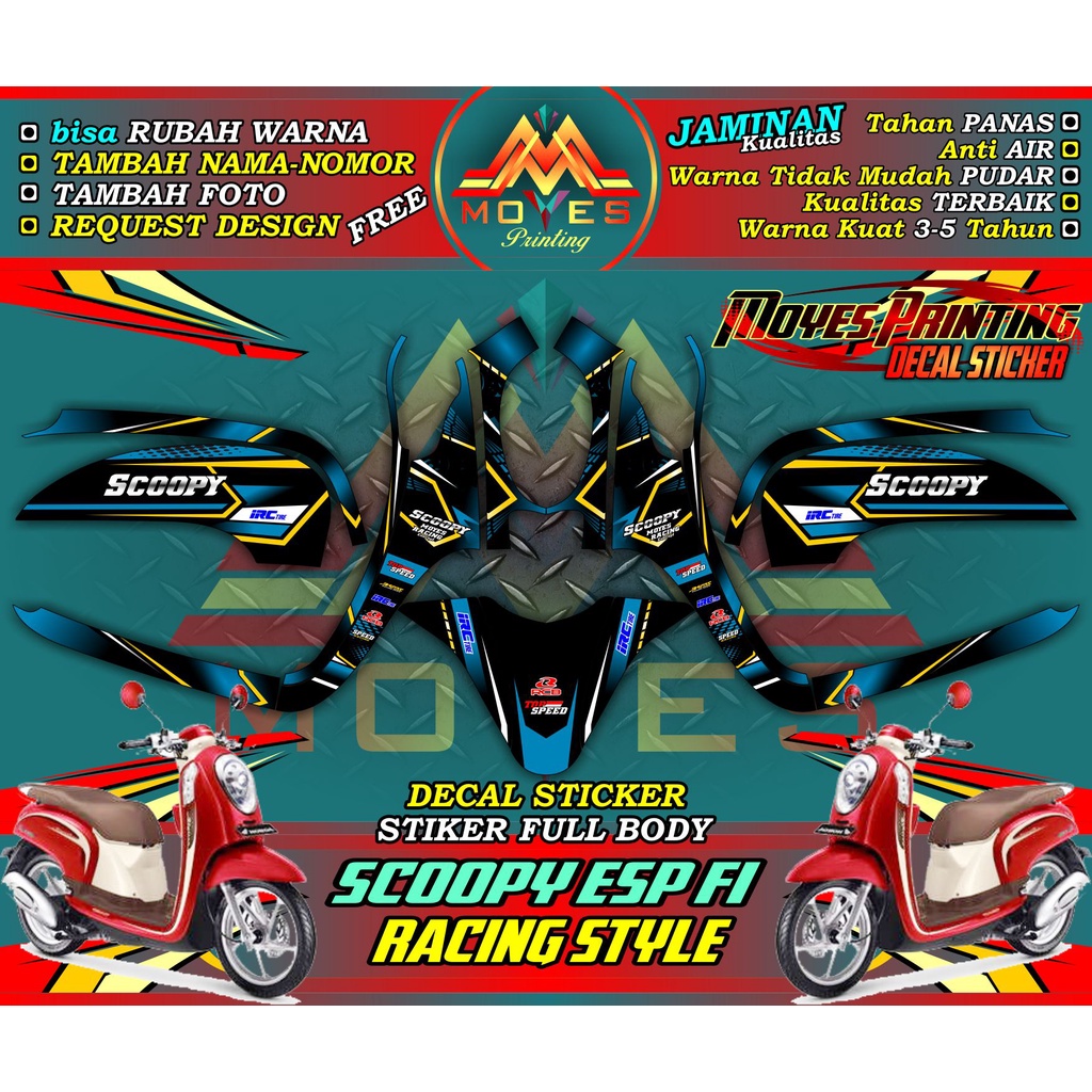 Stiker Decal Scoopy Esp Fi Full Stiker Decal Scoopy Esp Fi Full Body Racing Style
