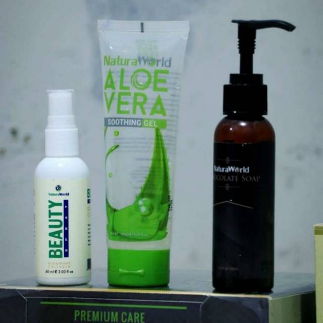PAKET LENGKAP NATURA - Natura Beauty Spray - Natura Aloe Vera - Natura Chocolate Soap - Natura BIZ