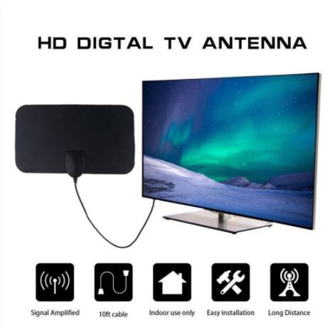 Antena TV Digital Indoor HDTV DVB T2 Flat HD Receiver Aerial Ultra antena datar tipis